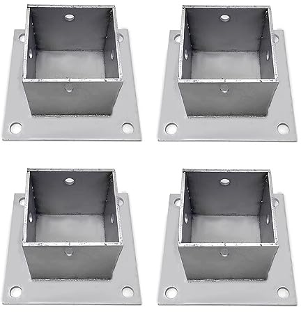 Post Shoe for Railing, Square Post Base with Fittings for Mailbox, Pergola And Deck, Stainless Steel Post Anchors for Concrete, 2x2 4x4 5x5 6x6 8x8 Inch ( Color : 4 Pcs , Size : 150x150 mm (5.9x5.9 in