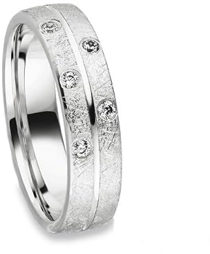 Kolibri Rings Damenring Eismatt 5 Zirkonia Steine Sterling Silber 925 Ring Ehering Verlobungsring Partnerring Freundschaftsring - Inkl. Gratis Gravur und Etui