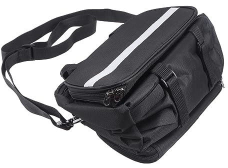 GAROZATION Fahrradtasche Gepäckträgertasche Satteltasche mit Regenschutz Große Kapazität Schultertasche Rücksitztasche Getränketasche für Kurze und Lange Radtouren Schwarz
