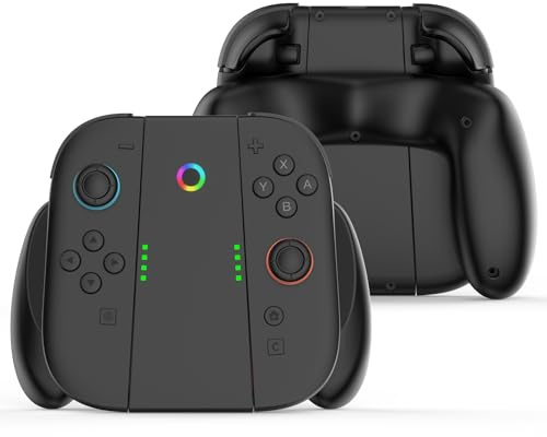 for Switch 2 Charging Grip, Magnetic Suction Charger Grip for Nintendo Switch 2 Joy-con Controllers, Comfort Ergonomic Design Controller Holder with USB Type C Cable