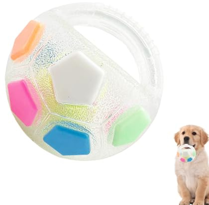 Robusto giocattolo per cani – Calcio da masticare per cani, palla da squittio a prova di mordere, palla indistruttibile, giocattolo da calcio rotondo interattivo, per la cura dei denti del cane