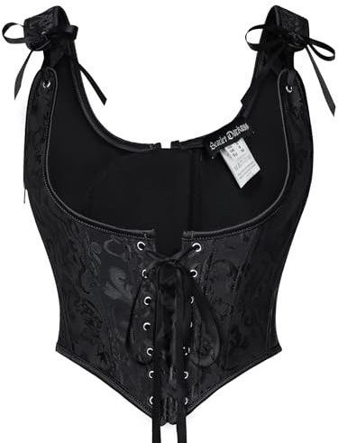 SCARLET DARKNESS Women's Renaissance Corset Underbust Bustier Top Lace up Vest