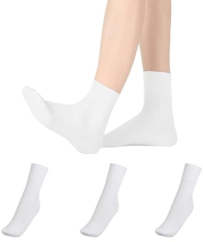 Fjquamitix 3 Pairs Ballet Socks for Girls，Breathable Oxygen Cotton Nude Pink Thin Style Ballet Sock,Seamless Toe,Stretchable Dance Socks for Toddler/Kids