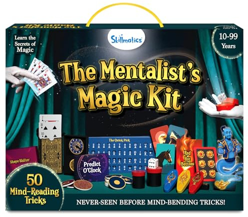 Skillmatics Magic Kit for Kids – Perform 50 Mentalism Tricks & Illusions with Real Magician Props, Step-by-Step Guide & Secret Techniques, Fun Gift for Boys & Girls Ages 8, 9, 10, 11, 12 & Up