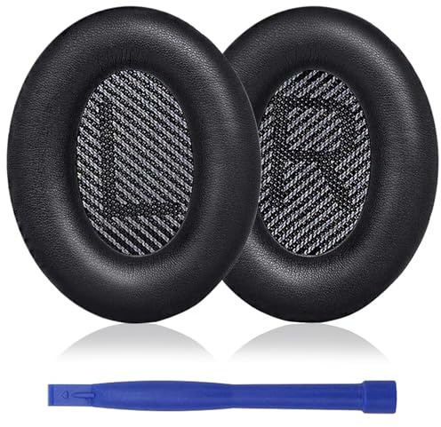 Ear pads for Bose QC25/QC35 II/QC35/QC15/AE2 AE2i AE2w Replacement Headphones Ear Pads Professional Soft Protein Cushions for Bose QuietComfort 35 (QC35 II)/Sound Link/Sound True (Black)