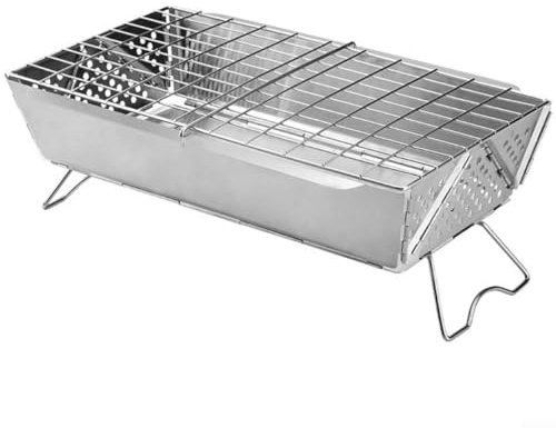 Barbecue à charbon pliable en acier inoxydable pour une utilisation en extérieur, montage rapide pour le camping, le jardin et la plage