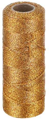 1 Rotolo di Corda Dorata Filo d'Oro 100m Decorativa Metallica 1,5 mm Spago per Albero di Natale Filo per Artigianato Fai da Te Confezione Regalo Decorazione Natalizia