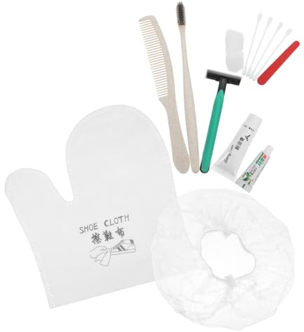 INOOMP Kit Toilette Hôtel 24 Pièces Brosses à Dents Jetables Couleurs Aléatoires Peigne Paille de Blé, Kit Soins Personnels Complet pour Voyage, Hébergement, Usage Couleur Aléatoire