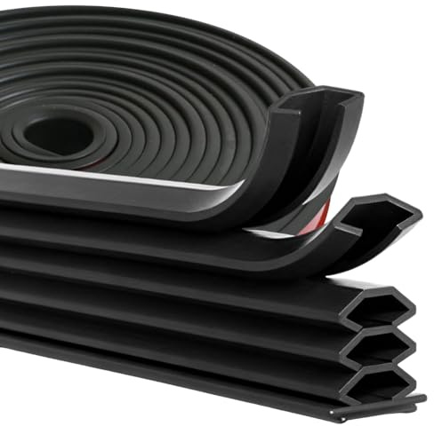 Schwarz Dichtungsband Selbstklebende 10mm x 15mm x 6m, 5-lagige Gummidichtung Einstellbare Türdichtung Selbstklebend für Türen und Fenster Gummidichtung/Anti-Kollision/Schalldichter/Wasserdichter
