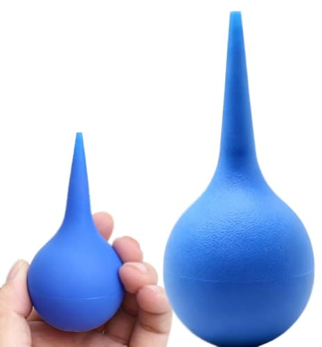 2-Pack Rubber Suction Ear Syringe Bulb, Safe Ear Wax Removal & Wound Cleaning Tool, Soft Reusable for Adults & Babies