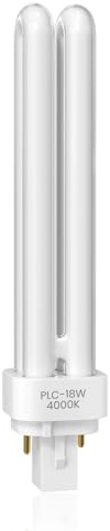 DoRight 18W G24d-2 Lampe Fluorescente Compacte 2 Broches - Ampoule CFL PLC 840 Blanc Neutre 4000K Tube Double Torsion 2U Lampe économiseur d'énergie Non Dimable pour Bureau, Cuisine(1 Pièce)