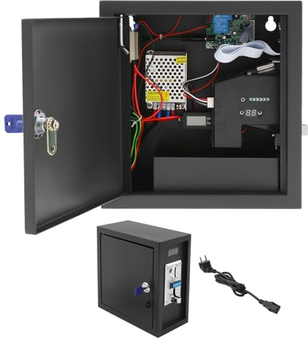 ROGONPDK Münzbetätigte Zeitschaltuhr Steuerbox für Waschmaschinen, Münzbetriebene Timer Box 1250W, Münzbetriebener Timer-Steuerkasten, für Spielkonsolen und Schuhputzmaschinen