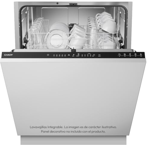 Candy Rapidò CIP 3D9E0B Lavavajillas Integrable 60CM, 13 Servicios, 5 Programas, Inicio Diferido, Indicador Sal y Abrillantador, 49DB, Panel de Integración No Incluido