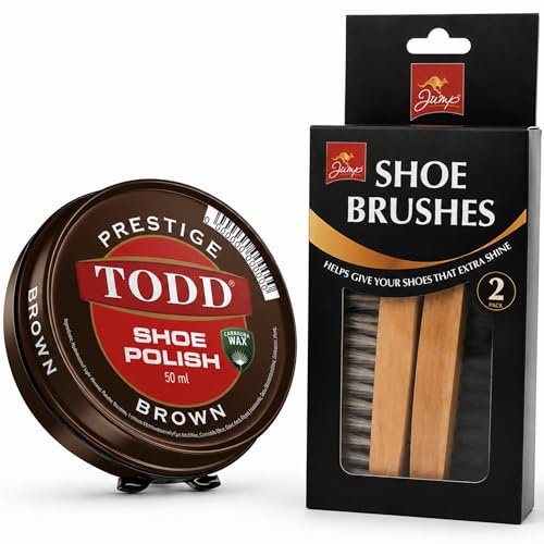 Cartology Brown Shoe Polish Bundle With Brown Boot Polish, Shoe Cleaning Brush And Dark Tan Shoe Polish Brush – Boot Polish Kit, Leather Shoe Care Products