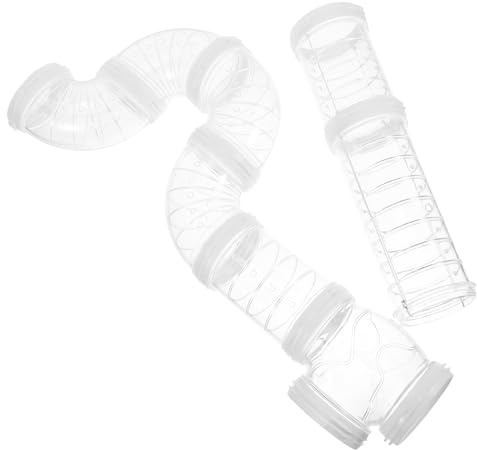 Operitacx Kit De Tubes Et Tunnels en Plastique Transparent pour Hamsters Et Petits Animaux Jeu d'exercice Modulable pour Divers Espaces De Vie 9.45X2.17X2.17In