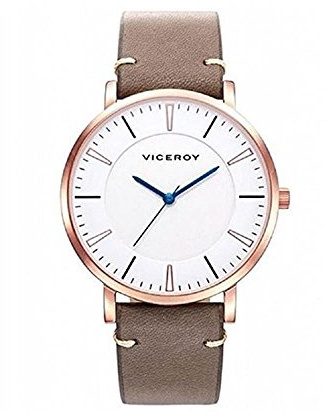Viceroy 42273-07 Beat - Reloj para Hombre con Correa Piel Marrón, de Acero Chapado Oro Rosa