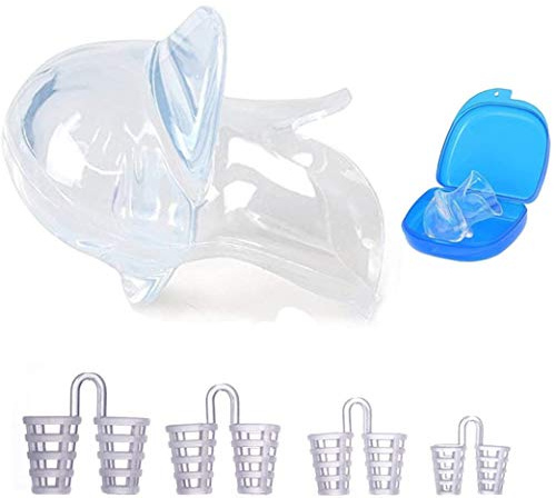 Deje de roncar solución - Dispositivo anti ronquido, Retenedor de lengua de silicona y respiraderos de nariz, Ayuda para dormir anti ronquidos para un sueño natural y cómodo
