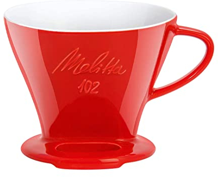 Melitta 218974 Filter Porzellan-Kaffeefilter Größe 102 Rot, 1x2