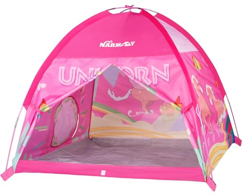 NARMAY® Spielzelt, Einhorn-Kuppelzelt für Kinder, Spaß drinnen/draußen – 121 x 121 x 101 cm