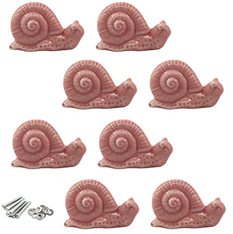 Türknäufe für Kinderzimmer, Keramik, Rosa, 8 Stück
