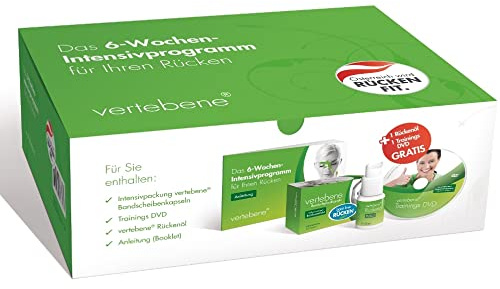 vertebene Intensivprogramm - Rückentrainingsprogramm - (Set bestehend aus: 1 x vertebene 120 Kps., Rücken - Massageöl, Trainings DVD)