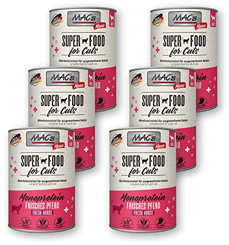 Mac's Cat Katzenfutter Mono Pferd Nassfutter Dosen 6x400g getreidefrei