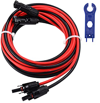 5M Solarkabel Verlängerung 2PCS, Solarkabel Verlängerungskabel 12AWG, PV Kabel 4MM², Photovoltaik Solarkabel, wasserdichtem IP68 für solaranlage Solarzellen Photovoltaik Montag
