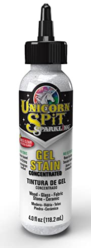 Unicorn Spit Sparkling Wood Stain & Glaze 4oz-Sparkling Iced Egret 5775-007