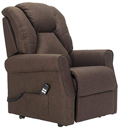 POLTRONE ITALIA Angela 2 Motoren fernsehsessel mit aufstehhilfe elektrisch Medizinisches Gerät Trolley-Räder Flauschige Mikrofedersitz schmutzabweisend seniorensessel relaxsessel Braun