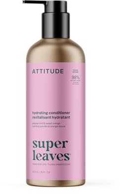 ATTITUDE Hydrating Conditioner, Peppermint & Sweet Orange, with Essential Oils, Vegan & Plant-Based, Aluminum Bottle, For Dry and Damaged Hair, 473 mL