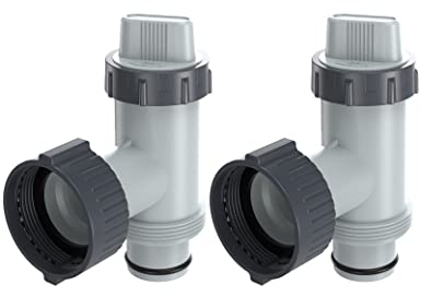 POOLHACKER Plunger Valve for Above Ground Pool, Shut Off Valve Replacement Plunging Assembly for Pool Filter Pump, Pool Replacement Parts Accessories (2 Pack Linear Top)