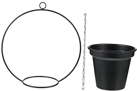 IWOWHERO Fioriera Sospesa in Ferro Vaso Da Fiori Sospeso Al Soffitto Appendiabiti Per Piante Per Casa Decorativo e Resistente Agli Agenti Atmosferici