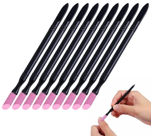 Nagelhautfeile Stein, Quarz Stift, Nagelfeile Stein, Quarzstein Nagelfeile, Nagelhautschieber, Nagel Schleifstift, Stein Nagelfeile Stift, Nagelschleifstifte, Doppelköpfiges, 9er-Pack