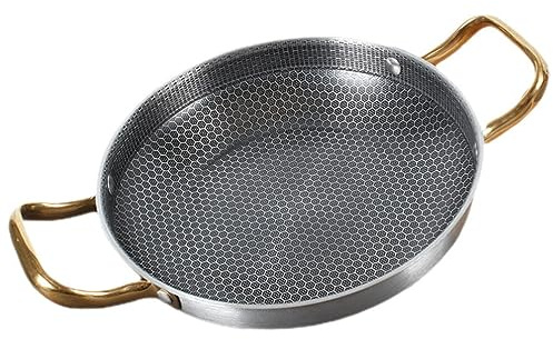 Uonlytech Padella Antiaderente Nido d Ape in Acciaio Inox Padella per Uova e Frutti di Mare Adatta Gas Elettrici e Induzione Facil Pulire Usare