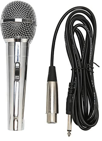 Cyrank Microphone Filaire, Microphone Filaire Portable, Micro Vocal Dynamique avec Microphone Chantant De 9,8 Pieds pour Réunion KTV à Domicile