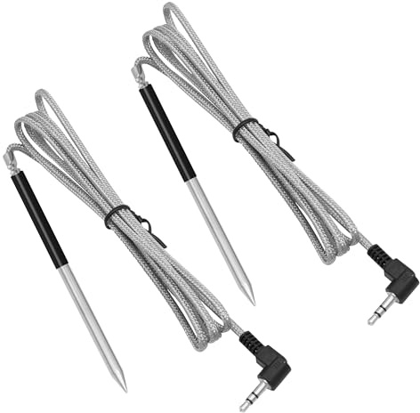 BBQ PLUS - Sonda termometro per carne per Ninja Woodfire OG951 OG850 Woodfire Pro Connect XL per griglia esterna, sonda di temperatura di ricambio per griglia interna Ninja serie OG900/OG850, 2 pezzi