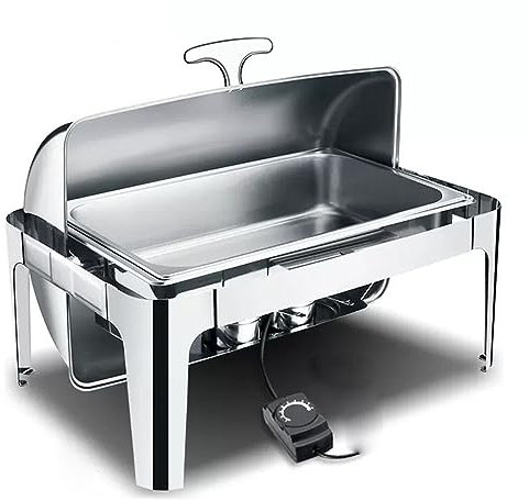 Food Warmer Table Top Buffet Server Clamshell Chafing Dishes Buffet Food Warmer Dishes Buffet Servers Two Heating Methods (Electric A)