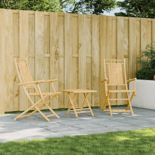 Brokky Gartenstühle 2 STK. Garten StüHle Relaxsessel Garten Gartensessel Outdoor GartenstüHle Klappbar 53x66x99 cm Bambus