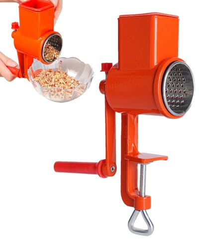 Râpe à fromage rotative – Moulin à noix portable, broyeur à fromage multifonction | Moulin à main en alliage d'aluminium, moulin à café manuel facile à nettoyer avec base à clip pour blé de maïs