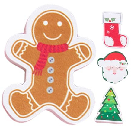 iplusmile 4stücke Weihnachtsgeschirrspül-schwämme Lustige Und Niedliche Spülkratzen Wiederverwendbare Reinigungsschwämme Für Küche Und Haushalt Dicker Schwamm Für Effektives Spülen