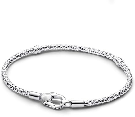 PANDORA Moments Nietenarmband mit Nietenverschluss aus Sterling-Silber, Kompatibel Moments Anhängern, Größe: 16 cm, 593680C01-16