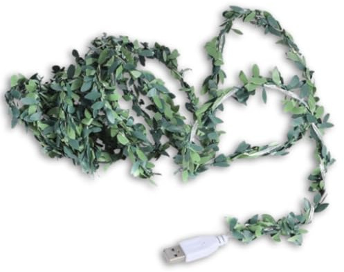 Jwthee Lichterkette, USB-Lichterkette, 30 LEDs, 9,8 Fuß, grüne Efeublätter, Lichterkettes, künstliche Blätter, Rankenlichterkettes für Weihnachten, Innen-Party-Dekoration