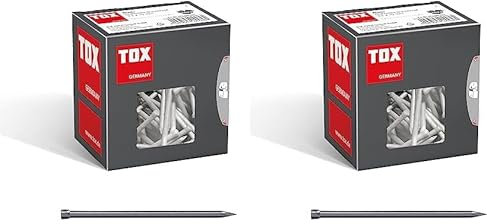 TOX Drahtstifte Nails 3,1x70 mm mit Stauchkopf für beinahe unsichtbare Befestigungen in Holz, universelle Einsatzmöglichkeit im Innen- und Außenbereich, blanker Stahl, 400 g im Karton, 063100209