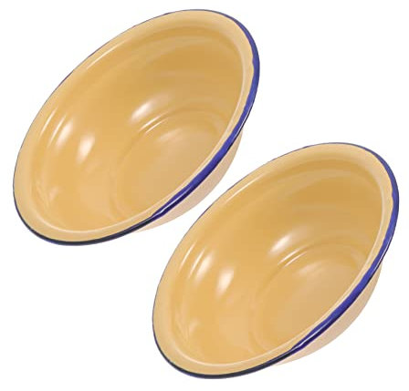 Cabilock Bacinelle Smaltate Retro 2 Pezzi Piatto Ispessito Utensili in Smalto Facili da Adatte per e Pasta