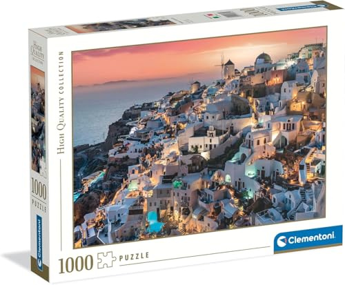 Clementoni - Puzzle 1000 Pezzi per Adulti e Ragazzi, Collection, Tema Sfumature di Santorini, Idea Regalo Uomo e Donna Made in Italy, 70x50 cm, 39885