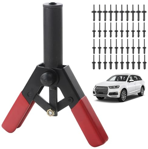Rivet Gun Kit, 41PCS Rivet Gun Kit with 4 Sizes Plastic, Carbon Steel Removal Tool with Comfortable Grip for Fastening Door Panels and Car Trim, Plastic Tool
