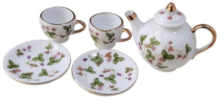 Gogogmee 5 Piezas Juguetes de Juego de té de cerámica Mini té Taza minitaza artículos de miniaturas de Casas de muñecas