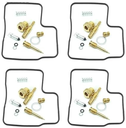 Kit De Réparation Carburateur Moto 4 Pièces pour H&Onda VF1100S VF1100 Sabre 1984-1985 Kit De Réparation Joint Pointeau Flotteur Carburateur Reconstruction Pièces