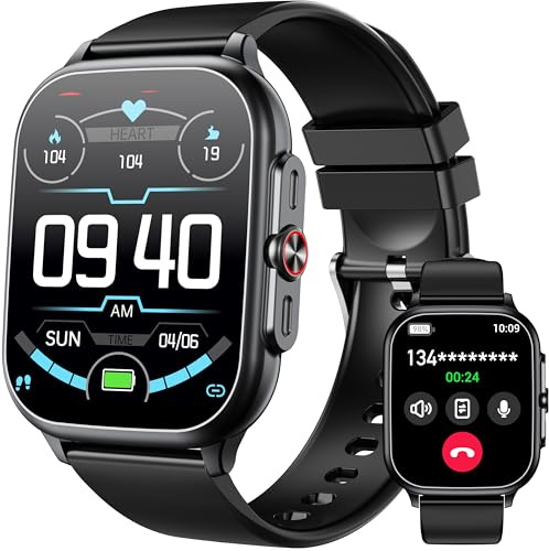 OUKITEL Montre Connectée Homme Femme avec Appel Bluetooth, 1.91 Smartwatch avec 100+ Modes Sportifs, Etanche IP68, Montre Homme Sport avec Podometre/Cardio/Moniteur de Sommeil/SPO₂ pour iOS/Android