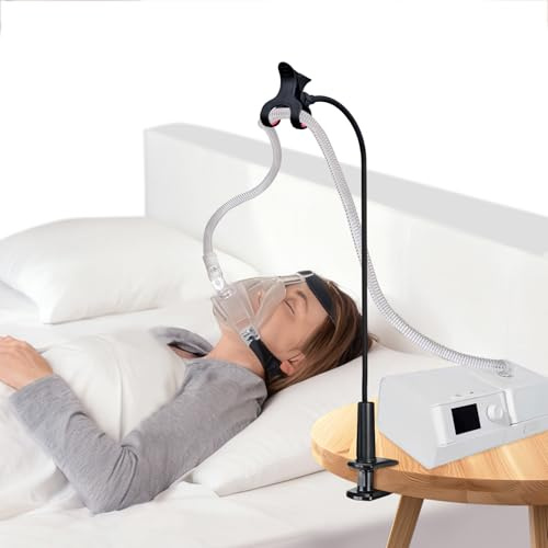 CPAP Schlauchhalter, 360° Drehung Regulieren CPAP Schlauchheber und Schlauchunterstützung Aufhänger zur Verhinderung von CPAP Schlauch Leckage & Verwicklung,CPAP Schlafapnoe Gerät Zubehör (Schwarz)